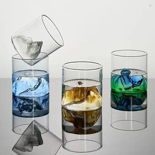 Artistic Chinese Mountain Whisky Glass: A 3D Masterpiece for Your Drinking Pleasure!